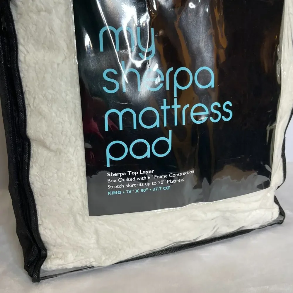 Bloomingdale's Top Layer Sherpa Mattress Pad Topper NEW King